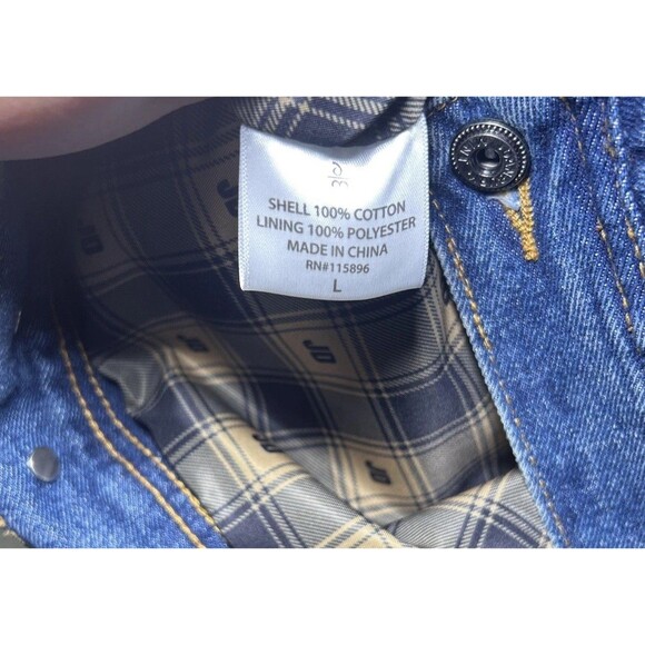 Danbury Mint Men Large Plaid Lined Trucker Jean Coat Personalized (JD) Initials - Picture 5 of 9